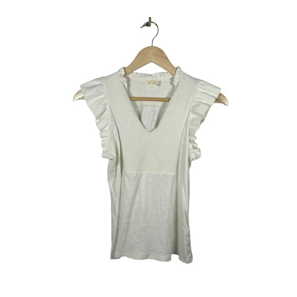 Nation LTD Women’s Habiba Ruffle Tank in Ivory Size XS - Picture 5 of 11